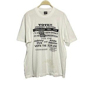 Vintage Best TShirt USA Vote Election 1993 Dye Newton Men Sz XL Campaign Politic